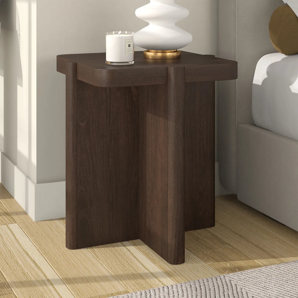 Laguna 20" Wide Square Side Table in Brown Oak